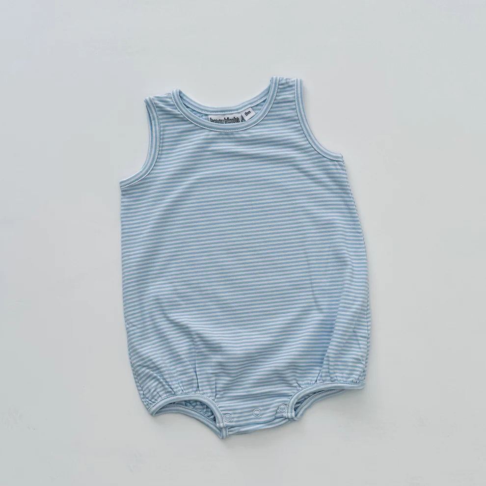 4th of July - Knit Stripe Bubble - Light Blue