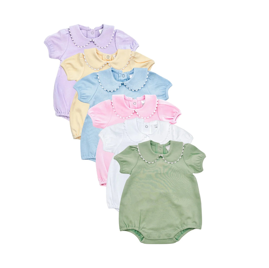 Fall Scalloped Collar Bubble Short Sleeve