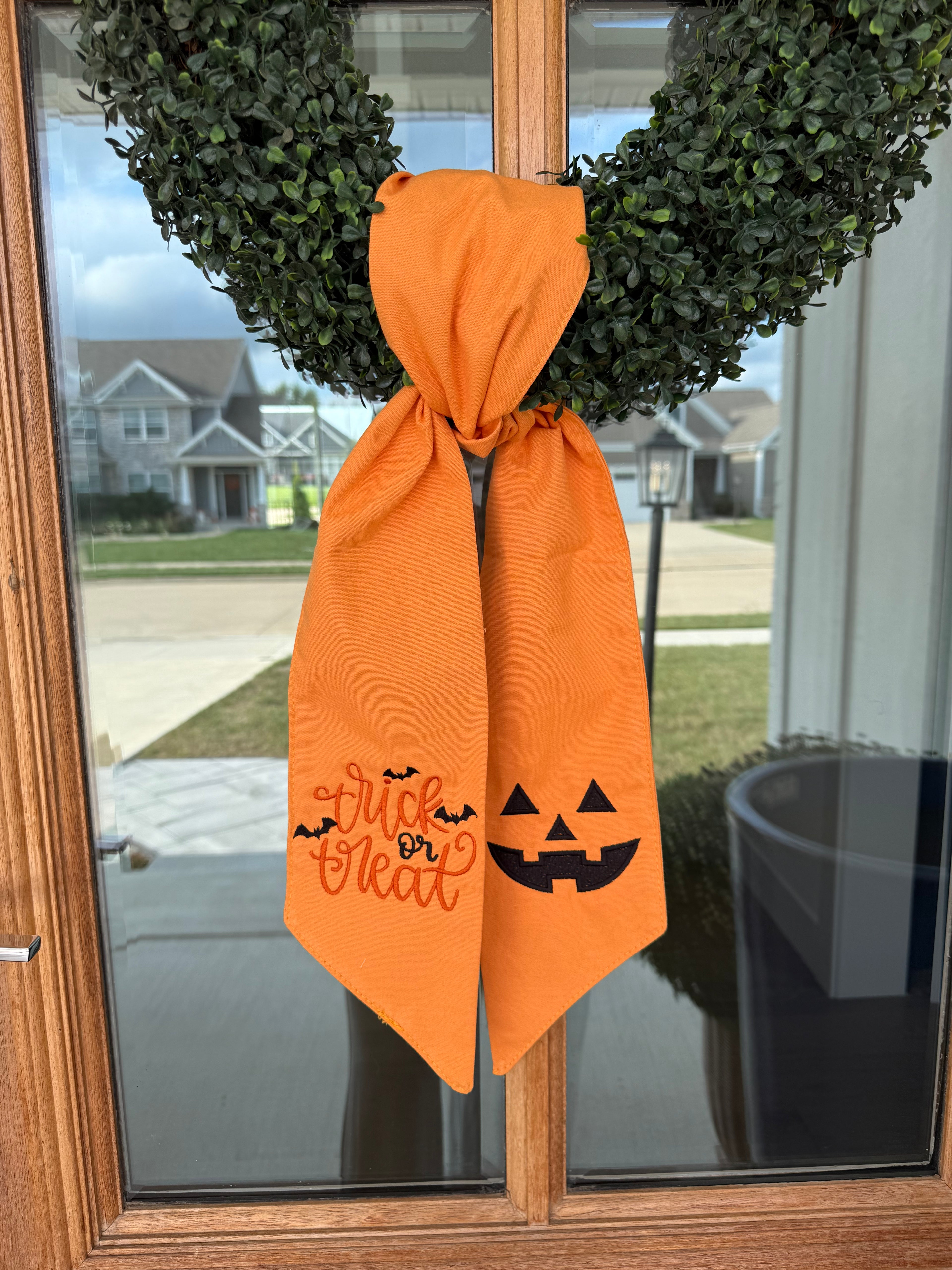 "Trick-or-Treat" Wreath Sash