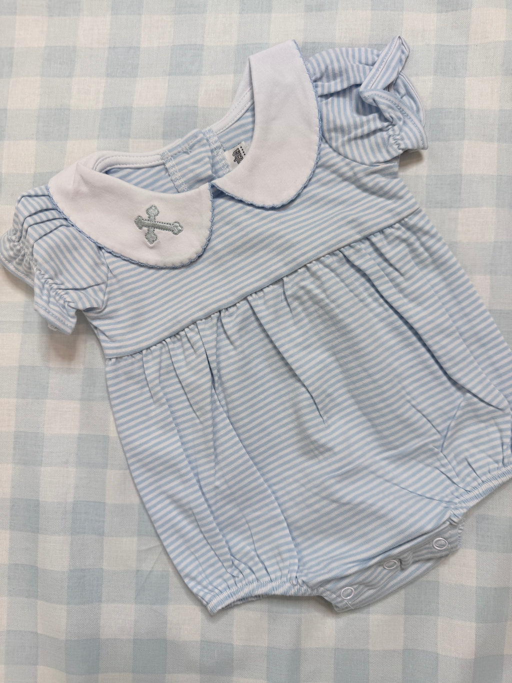 Back to School - Stripe Peter Pan Collar Bubble