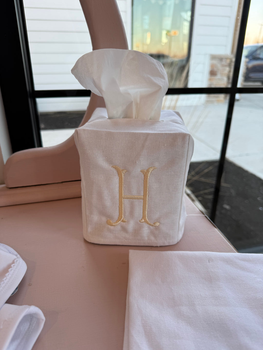 Linen Tissue Box Cover
