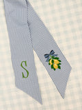 Summer Blue Gingham Wreath Sash