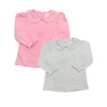 Fall Scalloped Collar Long Sleeve Shirt