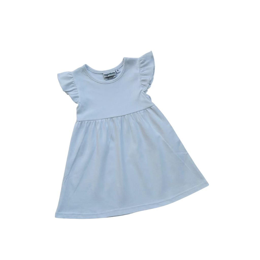 4th of July - Solid Flutter Sleeve Dress