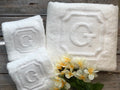 Embossed Initial Bathroom Hand Towel